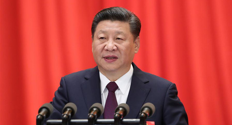 △2017年10月18日,中国共产党第十九次全国代表大会在北京召开,习近平代表第十八届中央委员会向大会作报告。